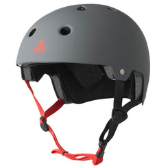 Triple Eight Dual Certified Helmet - Matte Gunmetal Grey - Skatewarehouse.co.uk