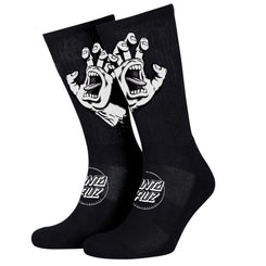 Santa Cruz Socks Screaming Hand Mono - Black - Skatewarehouse.co.uk