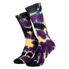 Santa Cruz Sock Screaming Mini Hand Purple / Yellow / Black Tie Dye - 8-11 - Skatewarehouse.co.uk