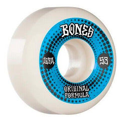 Bones OG Formula 100A White / Blue V5 Sidecut Skateboard Wheels 100a - Skatewarehouse.co.uk
