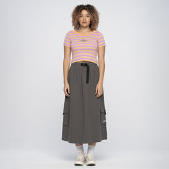 Santa Cruz Womens Skirt Strip Cargo Skirt - Washed Black - Skatewarehouse.co.uk