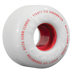 Ricta Skateboard Wheels Clouds 86a White / Red - 55mm - OUTLET - Skatewarehouse.co.uk