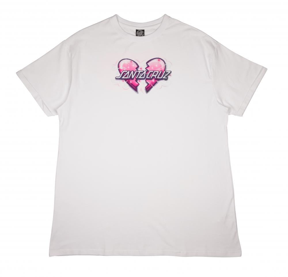 Santa Cruz Womens Dress Heart Breaker T-Shirt Dress - White - Skatewarehouse.co.uk