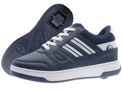 Breezy Rollers Shoes With Wheels - Glitch - Navy Blue / White - Skatewarehouse.co.uk