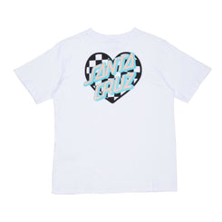 Santa Cruz Womens T-Shirt Heart Dot Check T-Shirt White - 6 - OUTLET - Skatewarehouse.co.uk
