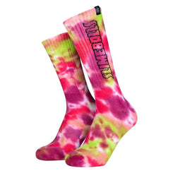 Slime Balls Sock SB Strip Logo Pink / Green Tie Dye - 8-11 - Skatewarehouse.co.uk