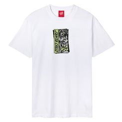 Santa Cruz T-Shirt Roskopp Rigid Face Front - White - Skatewarehouse.co.uk
