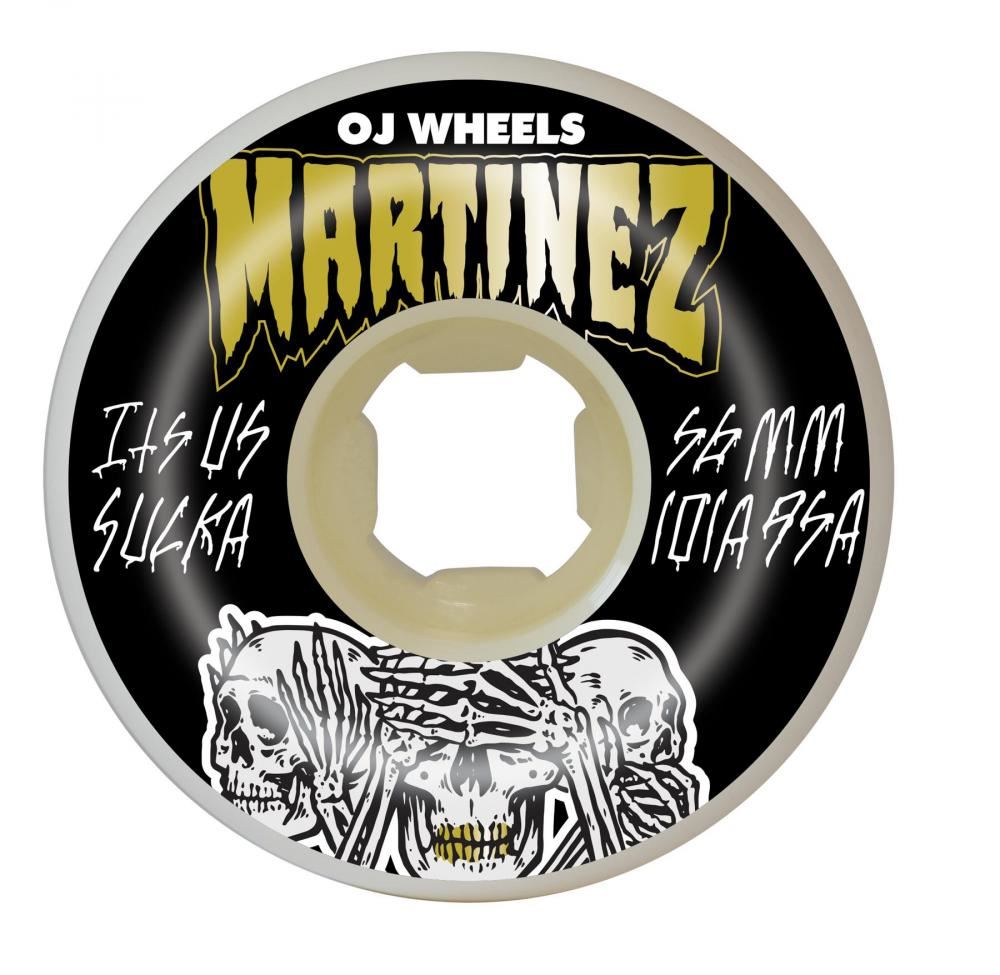 OJ Double Duro Skateboard Wheels Martinez Hear No Evil 101a/95a - White - Skatewarehouse.co.uk
