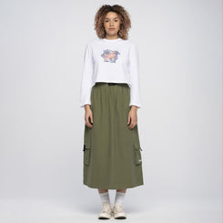 Santa Cruz Womens Skirt Strip Cargo Skirt - Green - Skatewarehouse.co.uk