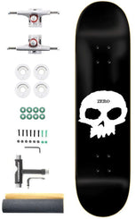 Zero Skateboards Single Skull Blk/Wht Custom Complete Pro Skateboard Kit - 8.0" - Skatewarehouse.co.uk