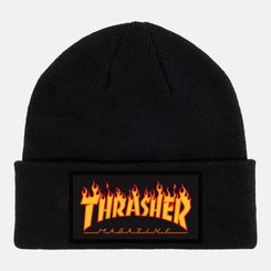 Thrasher Beanie Flame Patch Black - O/S
