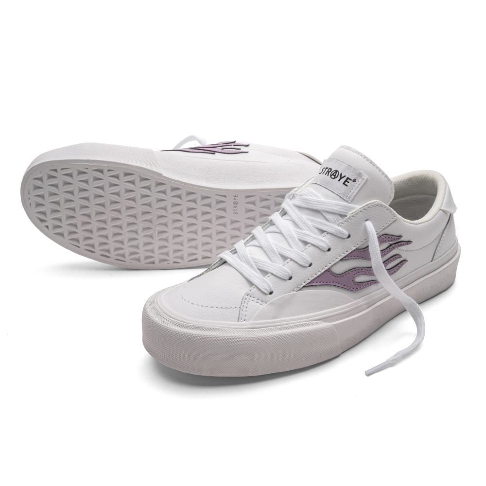 Straye Footwear Logan - Flame White / Lavender Leather | Skatewarehouse.co. uk