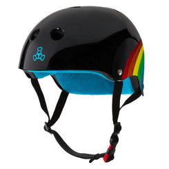 Triple Eight Sweatsaver Certified Helmet Rainbow Sparkle Black - Skatewarehouse.co.uk