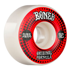 Bones OG Formula 100A White / Red V4 Wide Skateboard Wheels 100a - 52mm - OUTLET - Skatewarehouse.co.uk