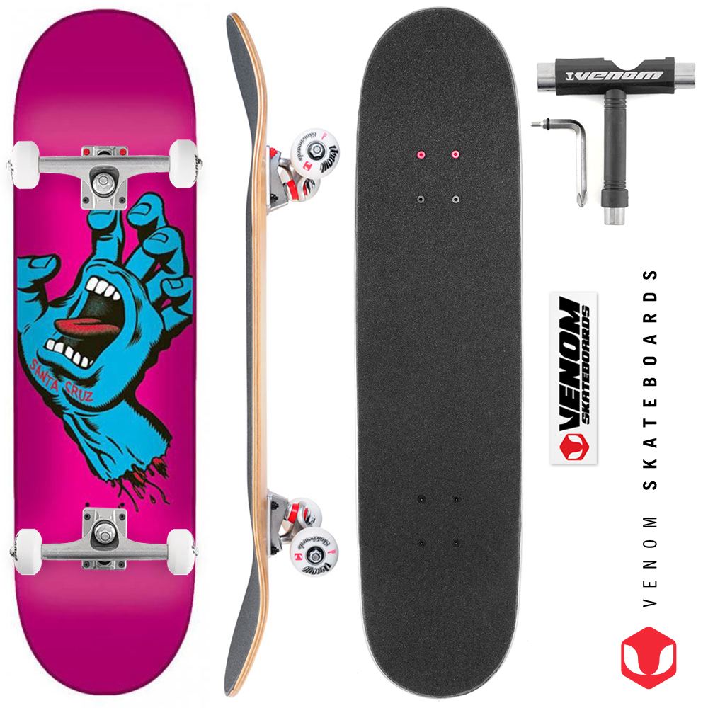 SKULL SKATES 未使用品 powell santa cruz alva Santa Cruz Screaming Hand Pink x Venom Skateboards Core Custom Complet