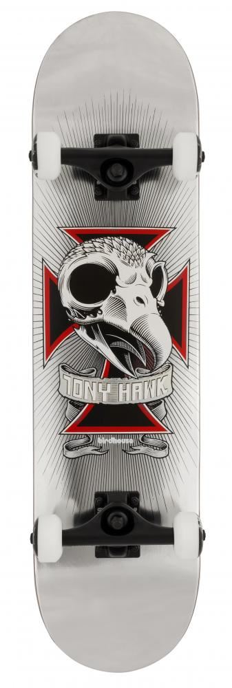 Birdhouse Stage 3 Hawk Skull 2 Chrome Silver Foil Complete Skateboard - 7.75" - Skatewarehouse.co.uk