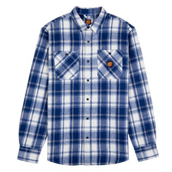 Santa Cruz Shirt Apex L/S Shirt - Blue Check - Skatewarehouse.co.uk