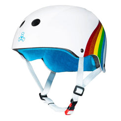 Triple Eight Sweatsaver Certified Helmet Rainbow Sparkle White - Skatewarehouse.co.uk