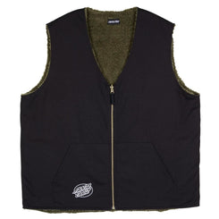 Santa Cruz Jacket Hideout Reversible Vest - Black / Sea Kelp - Skatewarehouse.co.uk