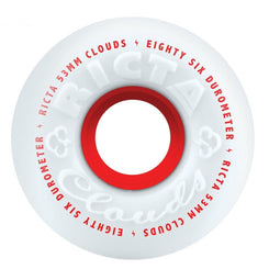 Ricta Skateboard Wheels Clouds 86a White / Red - 53mm - OUTLET - Skatewarehouse.co.uk