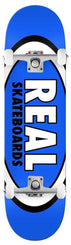 Real Team Classic Oval Blue Custom Complete Skateboard - 8.5" - Skatewarehouse.co.uk