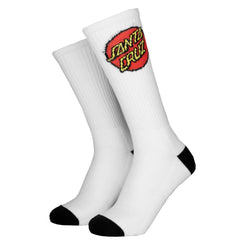 Santa Cruz Socks Classic Dot Sock (2 Pack) - White & Black - Skatewarehouse.co.uk