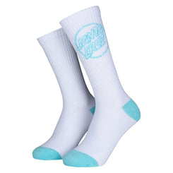 Santa Cruz Womens Socks Opus Dot (2 Pack) White / Black - 4-7 - Skatewarehouse.co.uk