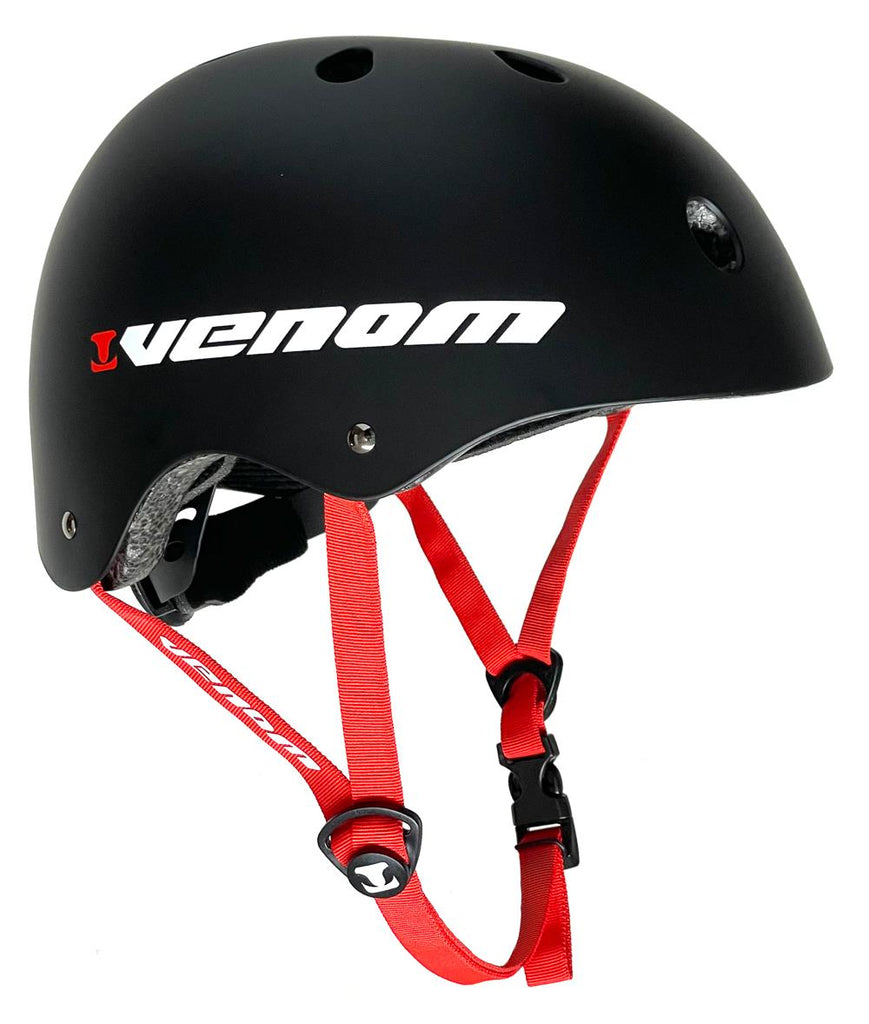Venom Skateboards Pro Adjustable Skate Scooter Bike BMX Skateboard Helmet - Black - Skatewarehouse.co.uk