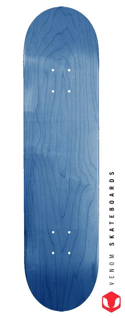 Venom Blank Skateboard Deck - Blue - 7.75" to 8.25" - Skatewarehouse.co.uk