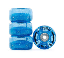 Rio Roller Quad Skate Light Up Wheels - Blue Glitter - Skatewarehouse.co.uk