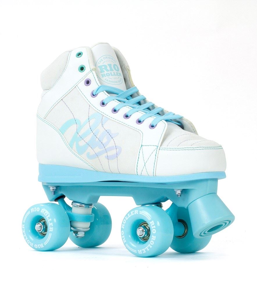 Rio Roller Lumina Quad Skates - White / Blue - Skatewarehouse.co.uk