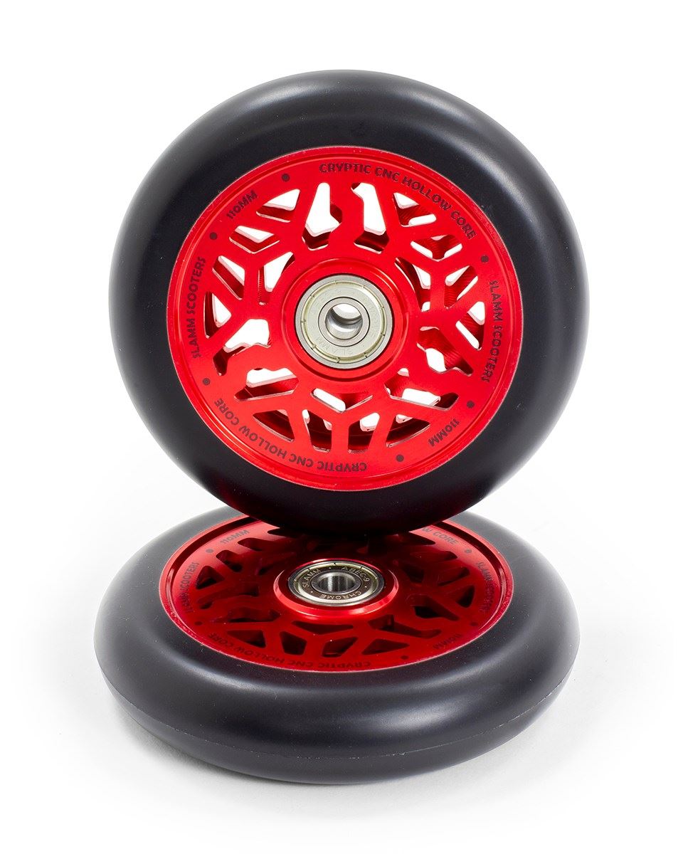 Slamm Scooter 110mm Cryptic Hollow Core Scooter Wheels Red