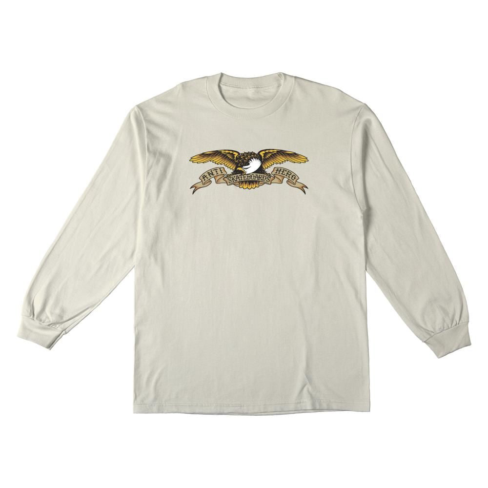 AntiHero L/S T-Shirt Eagle - Natural / Black / Multi Print - Skatewarehouse.co.uk