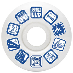 411 Filmer 80A White Skateboard Wheels - 58mm