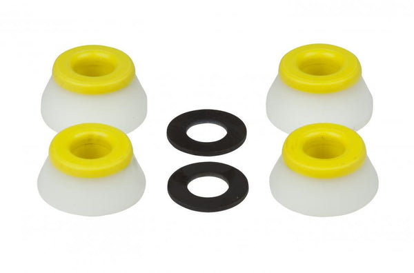 Bones Skateboard Bushings Medium (Pack of 4) - Yellow/White - Skatewarehouse.co.uk