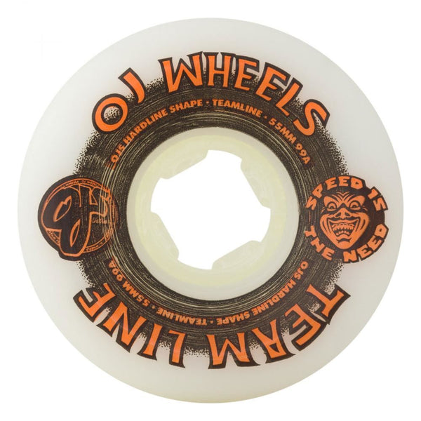 OJ Skateboard Wheels Team Line Hardline 99a - White - Skatewarehouse.co.uk