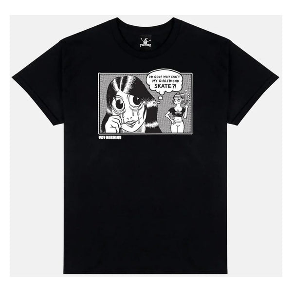 Thrasher x Toy Machine T-Shirt Girlfriend - Black - Skatewarehouse.co.uk