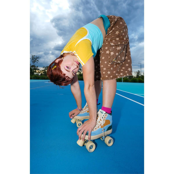 Rio Roller Beats Quad Skates - Blue / Tan