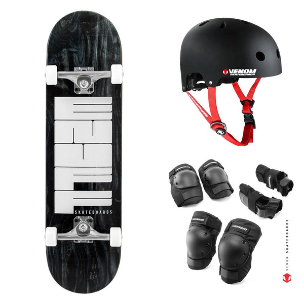 Enuff Throwback Black Complete Skateboard Bundle - 8.5