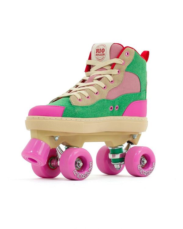 Rio Roller Beats Quad Skates - Pink / Green