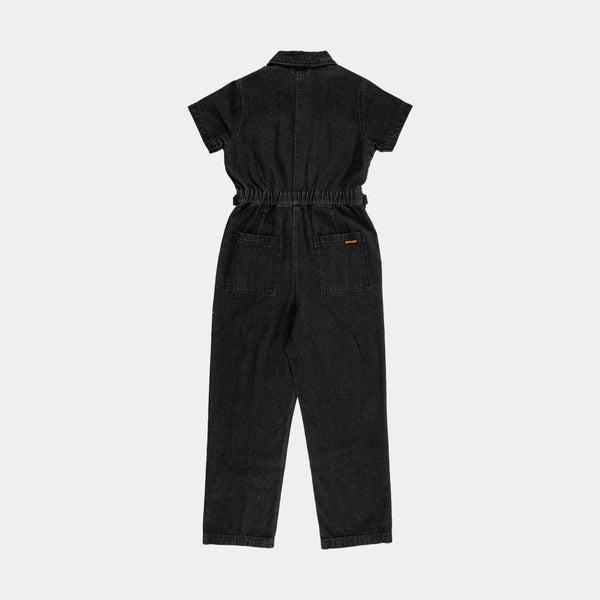 Santa Cruz Womens Jumpsuit Line Up Utility Jumpsuit - Black Wash - Skatewarehouse.co.uk