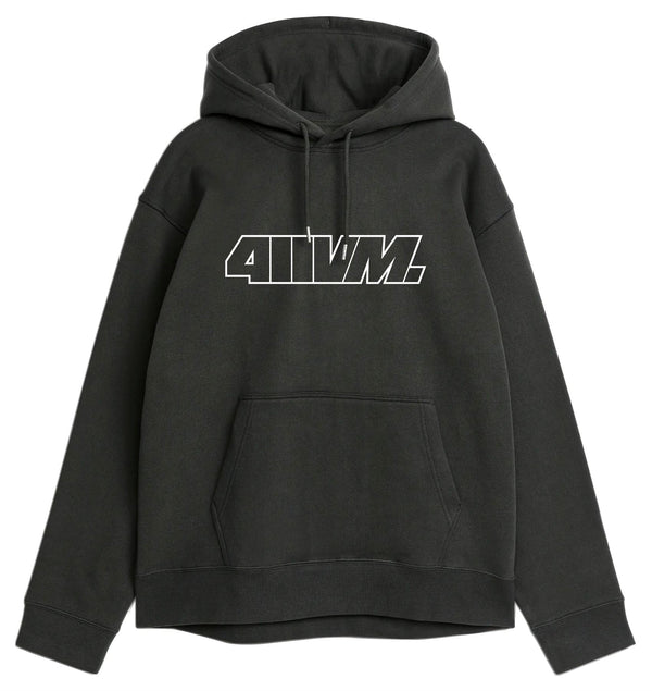 411 Outline Heavyweight Hoody Black Hoodie - XL