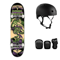 Fracture Jon Horner Bowl Troll Complete Skateboard Bundle - SFR Helmet & Pads - 8.25"