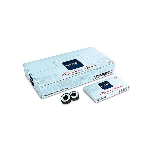 Super 1 Madars Apse Abec 7 Black Blue White Mosaic Skateboard Bearings