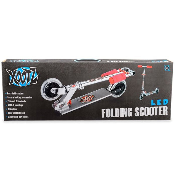 Xootz Folding Scooter Led Wheels - Red