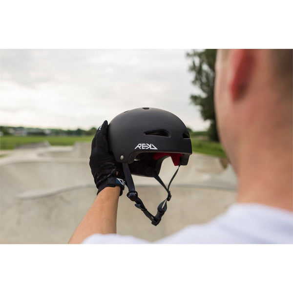 REKD Ultralite In-Mold Skateboard Helmet - Black - Skatewarehouse.co.uk