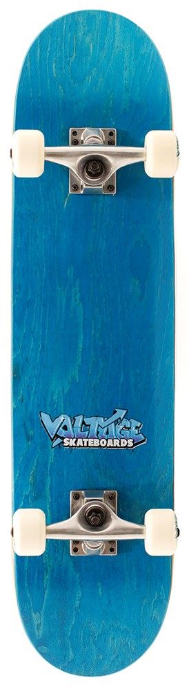 Voltage Graffiti Logo Blue / Blue Complete Skateboard - 7.5