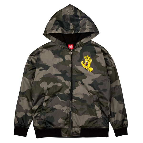 Santa Cruz Youth Jacket Youth Screaming Hand Jacket - Camo - Skatewarehouse.co.uk