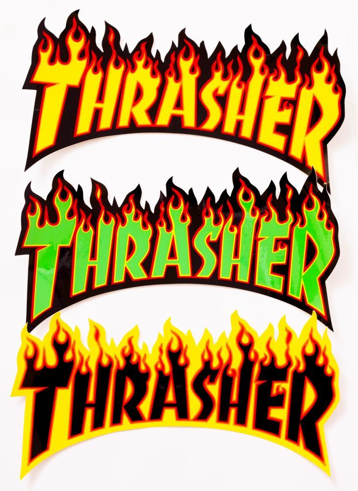 Thrasher Stickers Flame Logo Large (1 Sticker) - Skatewarehouse.co.uk
