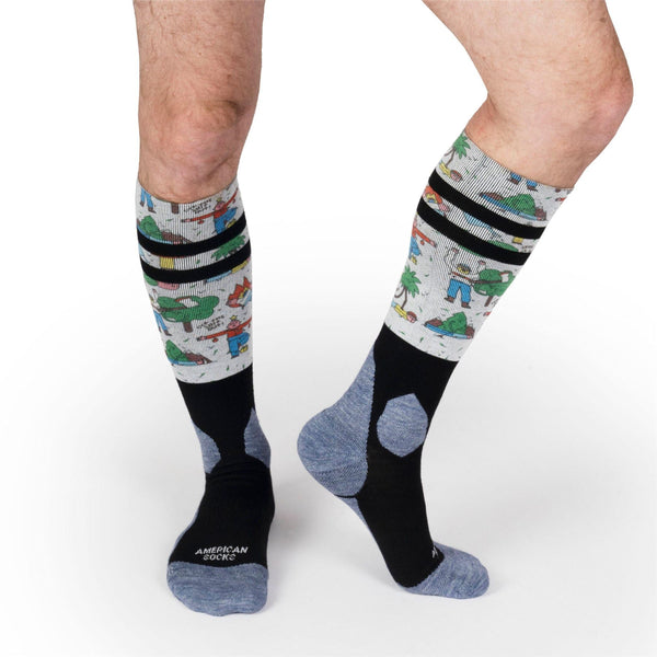 American Socks Leaf Me Alone - Snow Socks